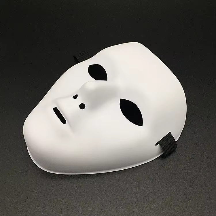 Accessoires d'Halloween Mascarade Performance Masque complet peint à la main Blanc Danse de rue Masque pour les yeux adulte Clown de la mort Noir Or