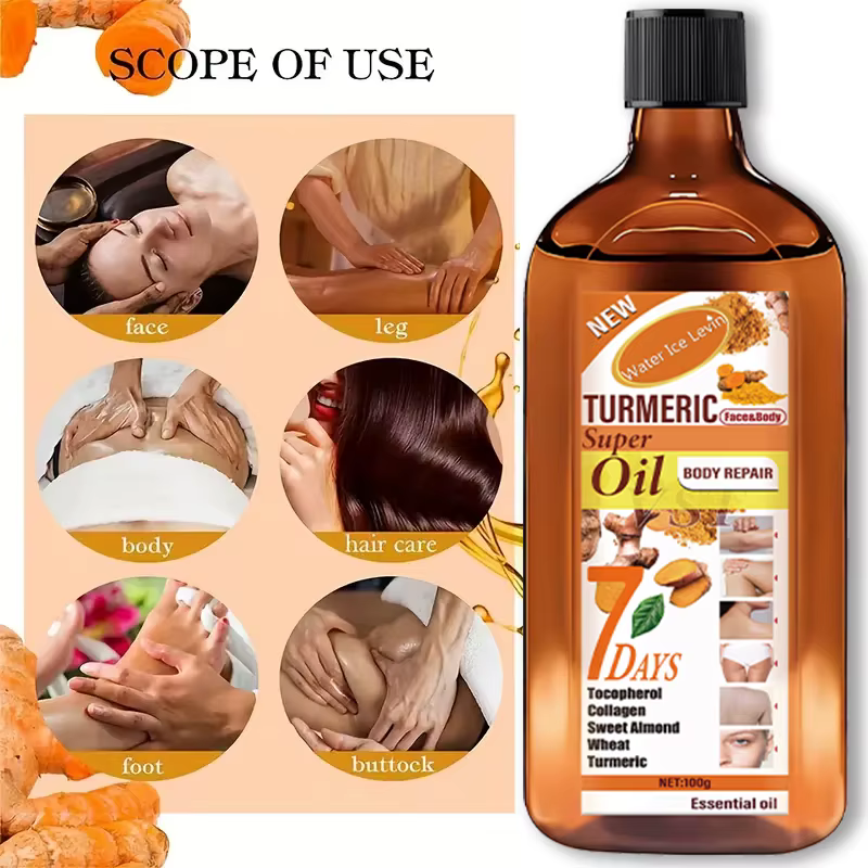Huile essentielle de soin pour la peau au curcuma
