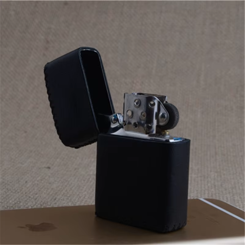 Manchon de protection Durable en cuir de vache cousu à la main, étui Simple pour housse de briquet Zippo