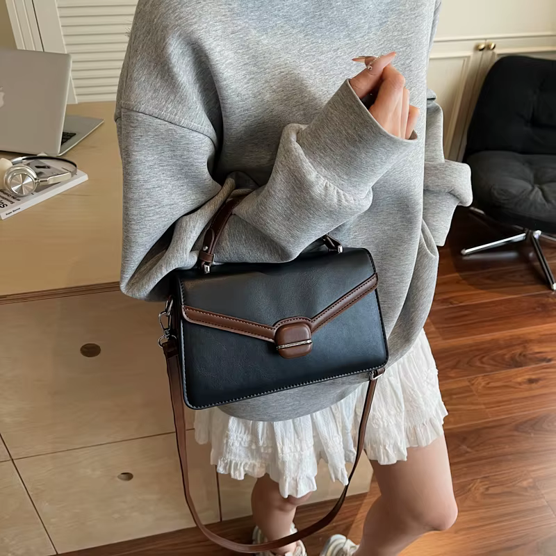 Petits sacs à bandoulière pour femmes, nouvelle marque classique, sac à main couleur unie, sac à bandoulière en cuir PU, fourre-tout à la mode, pochette, 2025