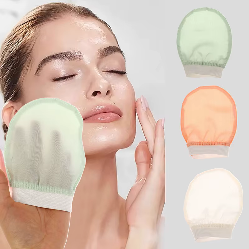 Soie exfoliante visage lavage beauté serviette doux exfoliant peau bain gommage