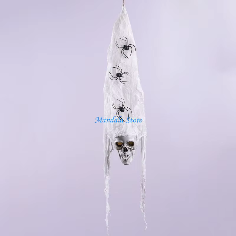 U2JC – décoration squelette Bar maison hantée, salle secrète, avec yeux dégradés clignotants araignées réalistes