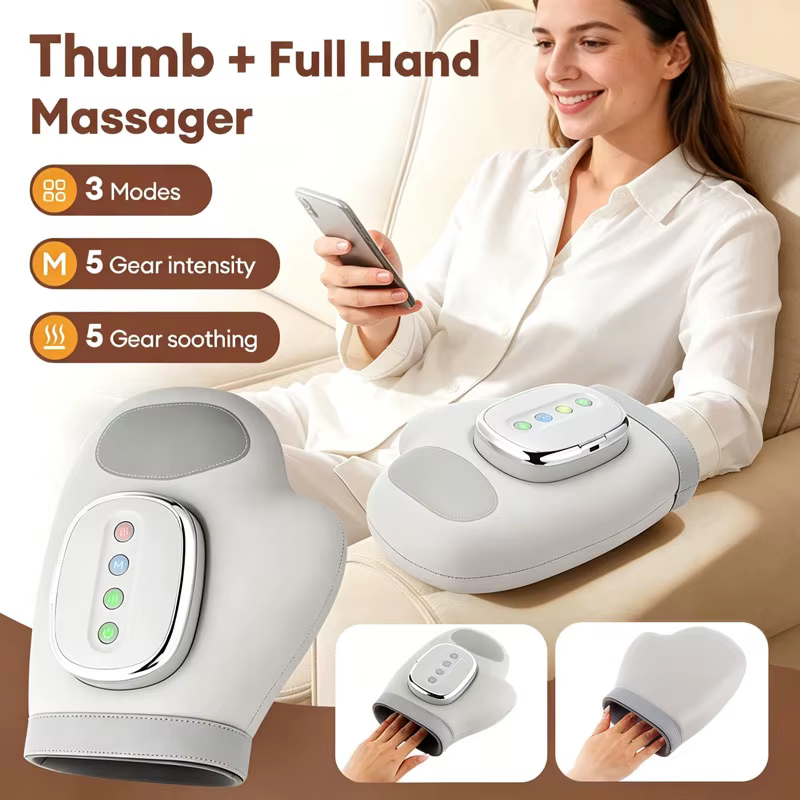 Masseur de mains à 5 niveaux avec compression par airbag