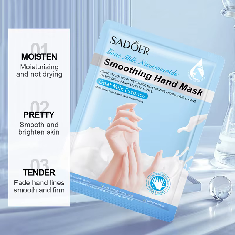 SADOER lait de chèvre hydratant masque pour les mains blanchissant nourrissant Anti-âge