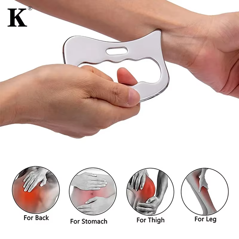 Bâton Gua Sha en acier inoxydable