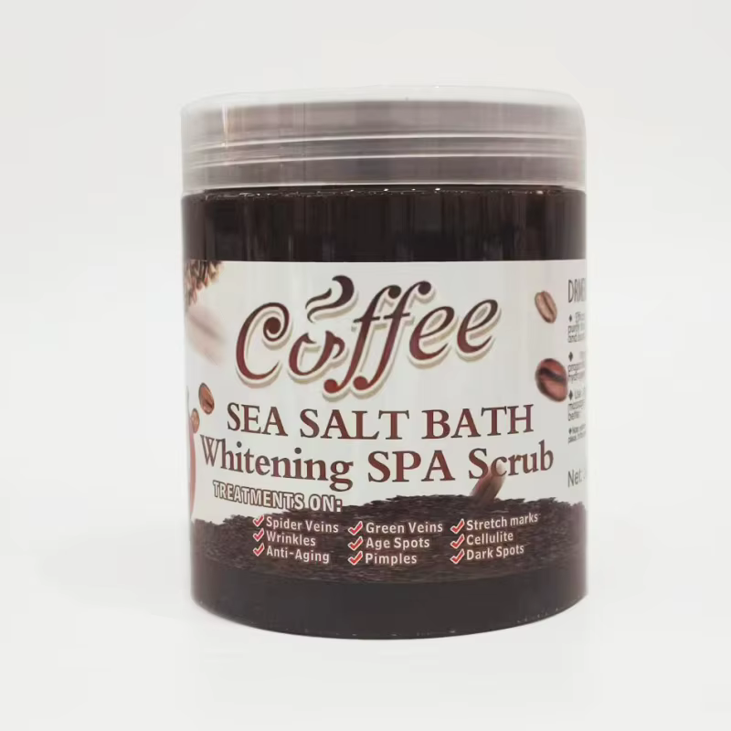 Sel de Bain Exfoliant et Blanchissant au Café 350g/680g – Gommage Corporel Nettoyant en Profondeur pour Peaux Mortes