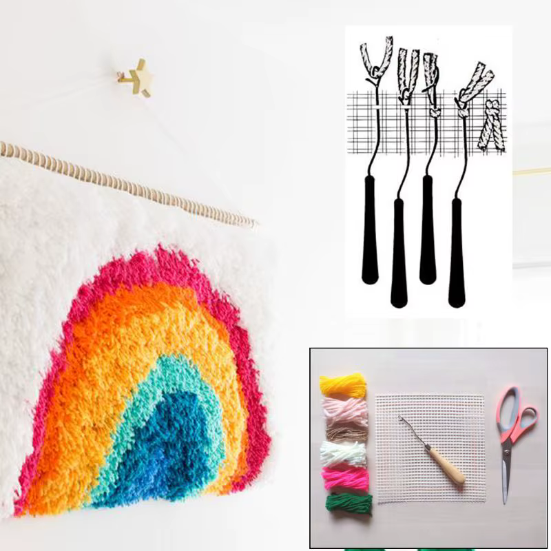Crochet de tapis vierge en maille et toile, 100x150cm, pour fabrication de tapis, tapisserie, Kit de bricolage, outil pour l'artisanat de broderie