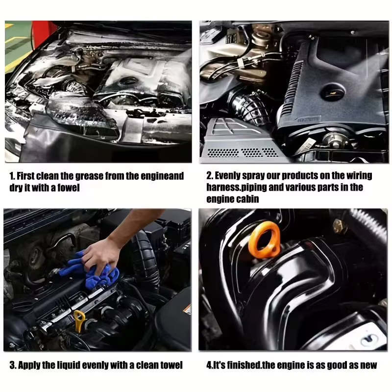 Nettoyant puissant pour compartiment moteur – Dégraissant profond, éliminateur de graisse et de poussière tenaces, protecteur de brillance moteur, produit d'entretien et de detailing