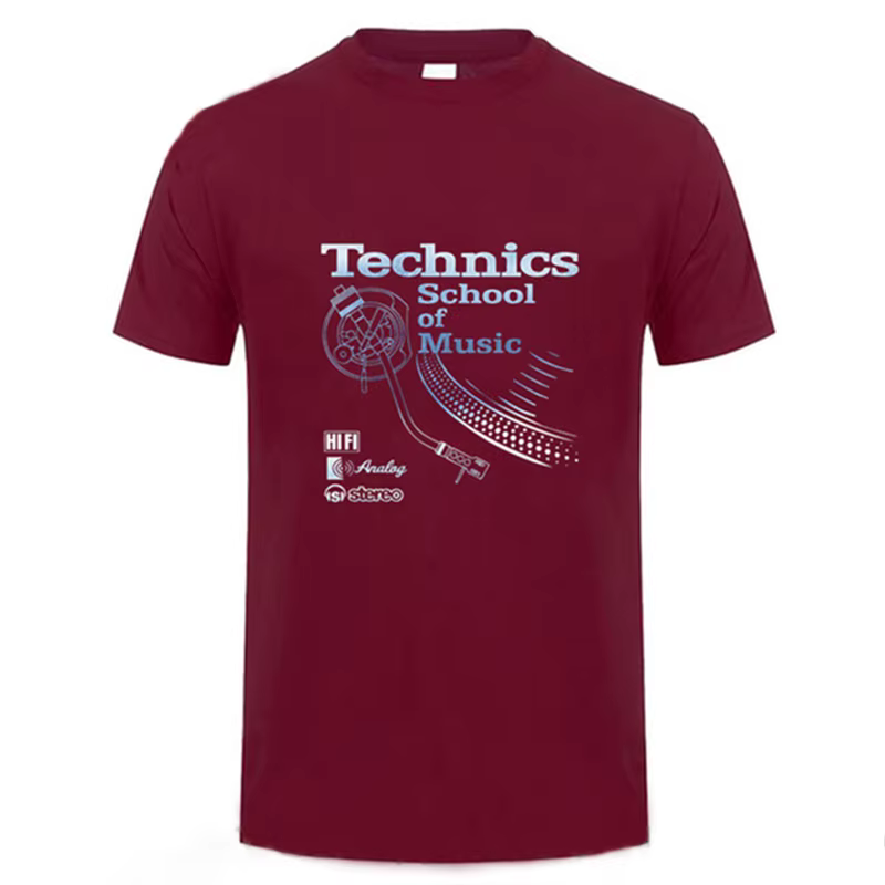 T-shirt rétro Tatooine pour DJ, T-shirt Long Play, T-shirt Technics School of Music, T-shirt vintage DJ pour homme, Tops de mode tendance