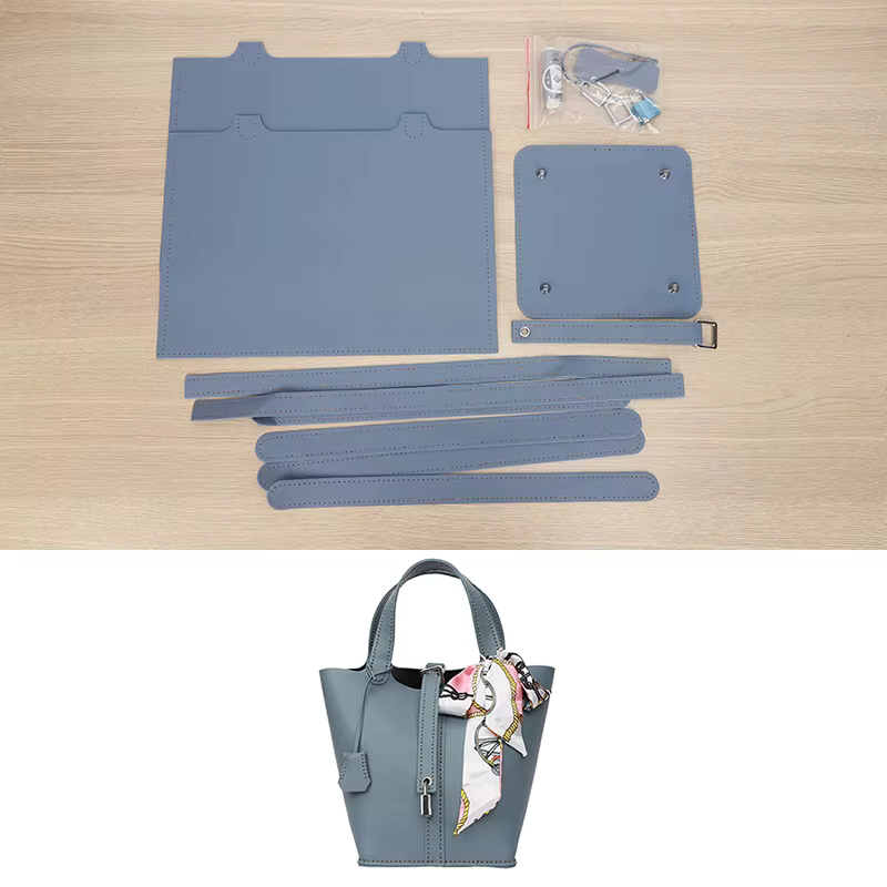 Sac à main en cuir PU pour femme, couture à la main avec accessoires, produit semi-fini, matériel de sac, bricolage, 1 ensemble