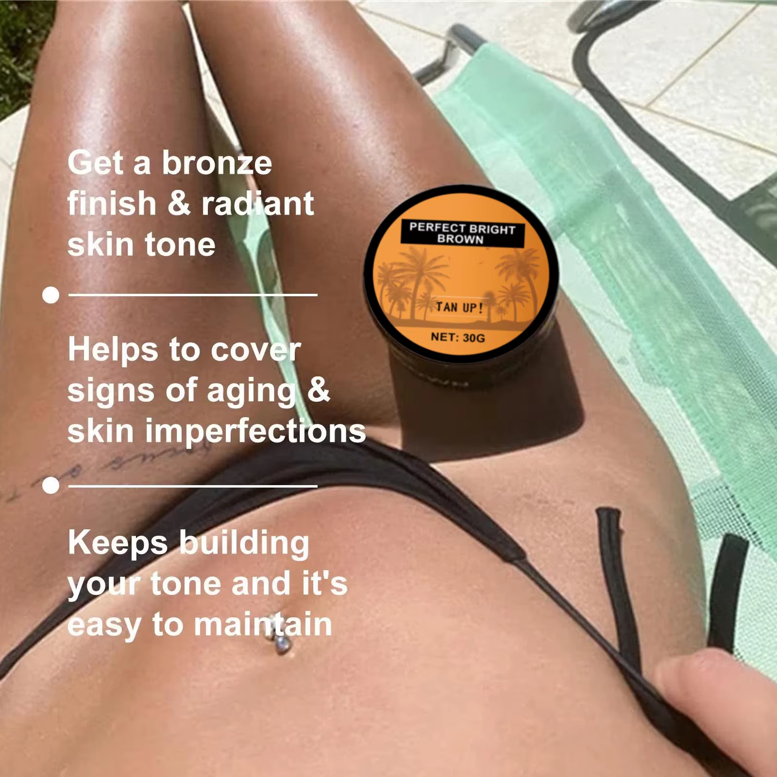 Crème auto-bronzante estivale sans soleil pour le visage et le corps