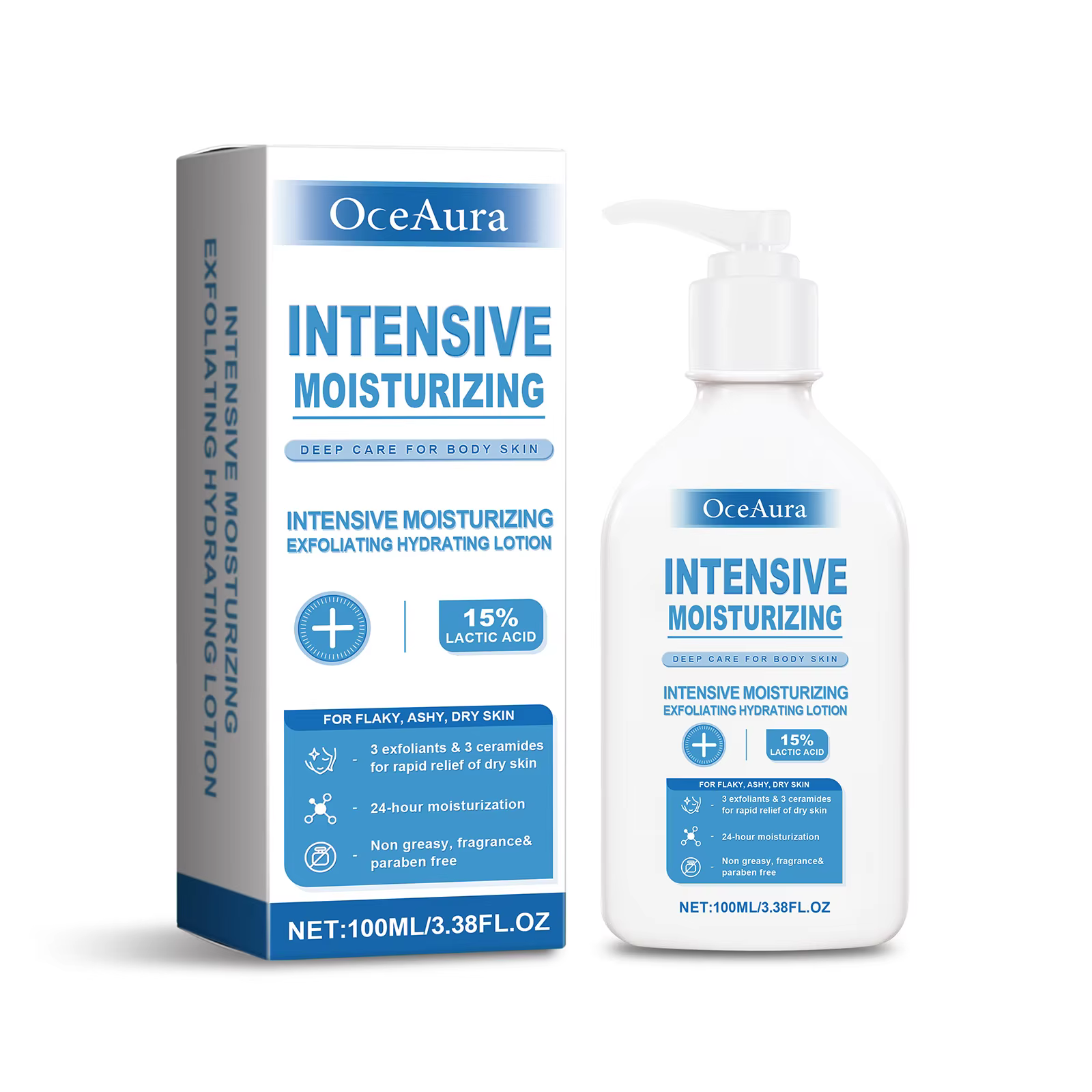 Lotion pour le corps de guérison intensive pour peaux sèches - Hydratant exfoliant Soin pour la peau non grasse