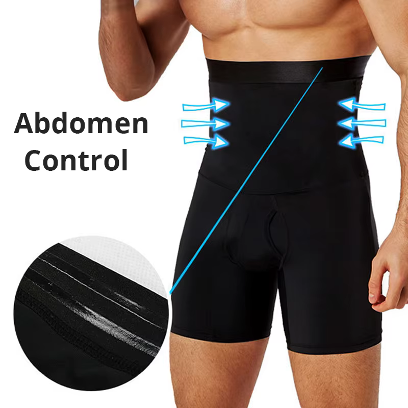 Hommes ventre contrôle Shorts corps Shaper Compression taille haute formateur