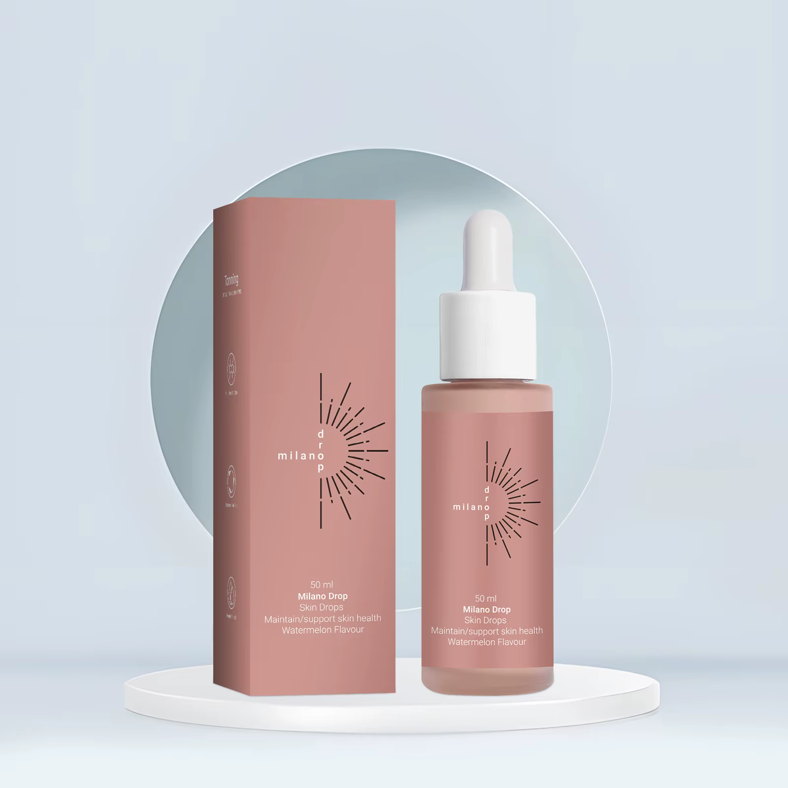 Gouttes autobronzantes douces Milano 50 ml – Sans parfum et sans alcool