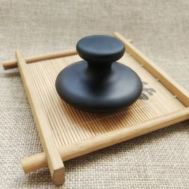 1 pierre brute noire huile de Massage en forme de champignon Spa pierre d'énergie pour le corps Massage du visage pierre rasage dos masseur