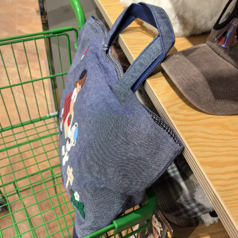 Sac à main fille lapin brodé sac fourre-tout 780465/780436 32*43 cm 100% coton sac à provisions de haute qualité