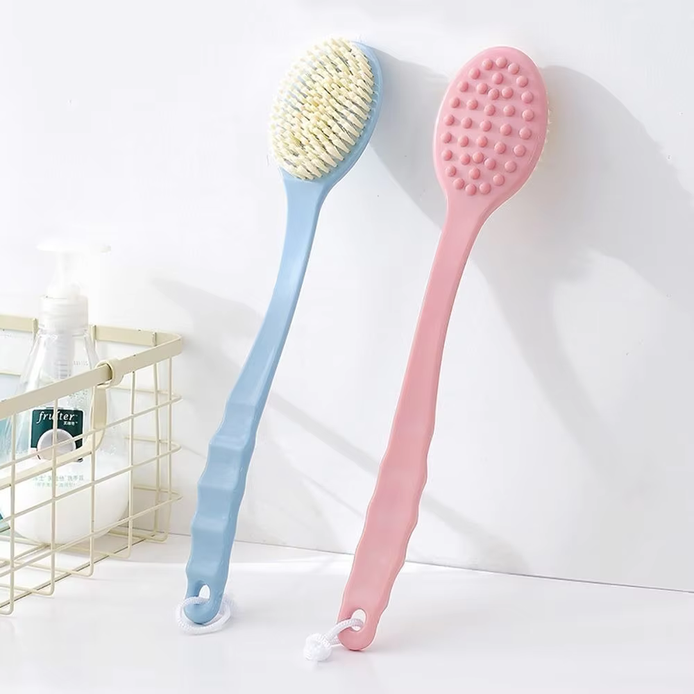 Brosse de bain à long manche pour épurateur de corps doux