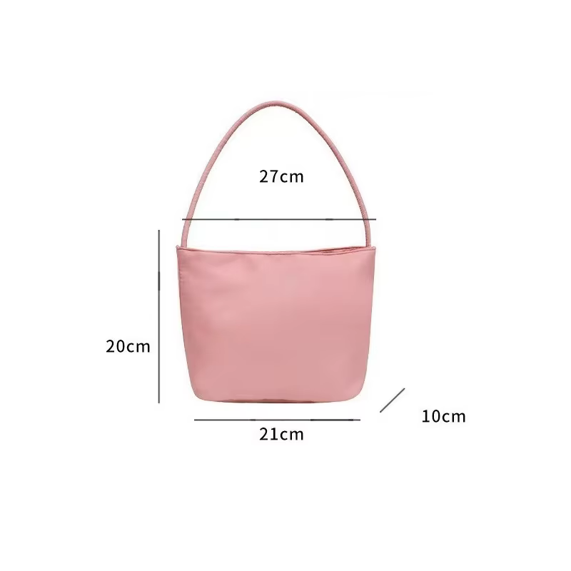 Sac à main - Sac seau en nylon pour porter sous le bras - Sac cadeau - Design coréen de niche - Sac cadeau d'anniversaire - Sac pour femme avec lettres