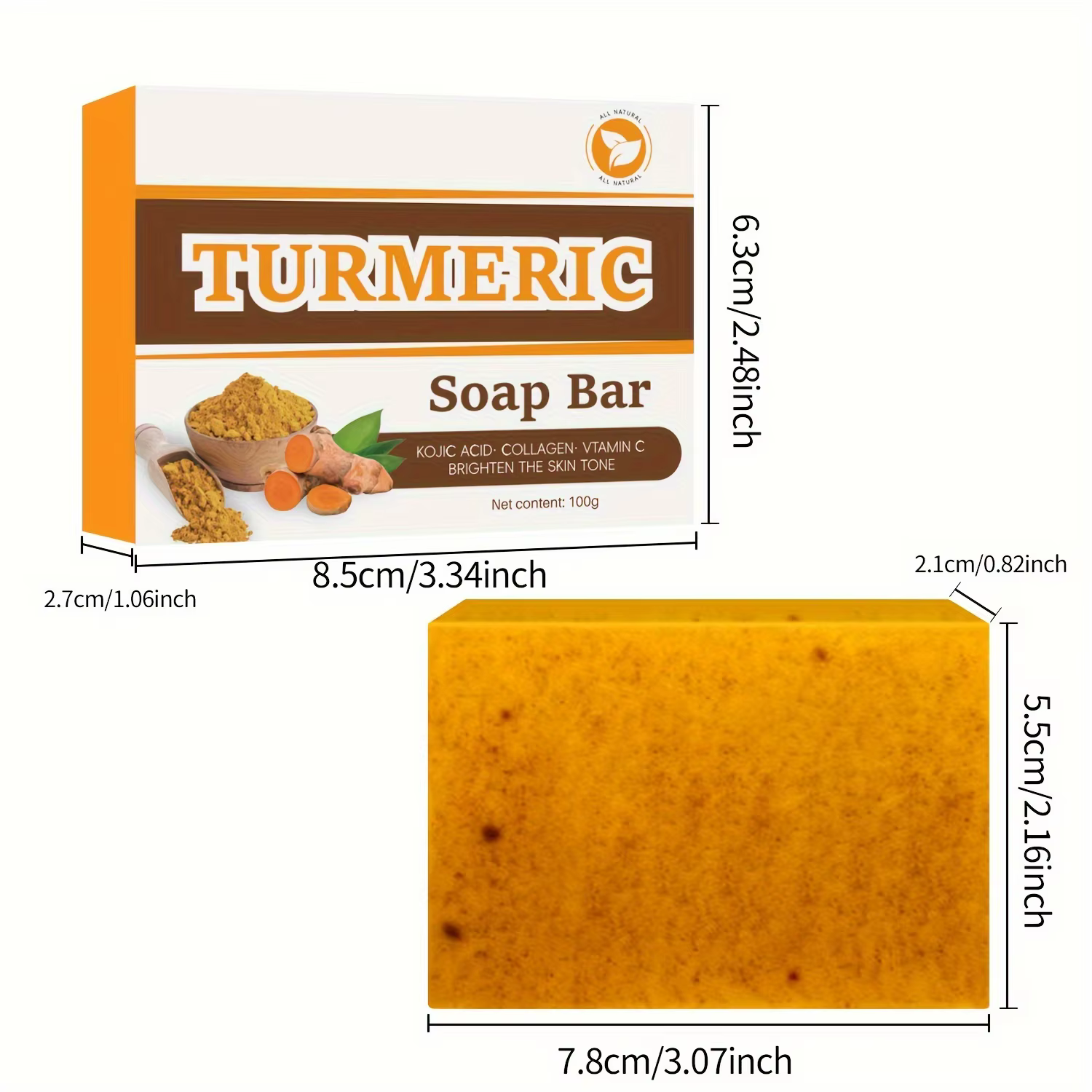 Savon à l'huile essentielle pour éliminer et blanchir l'acné au curcuma