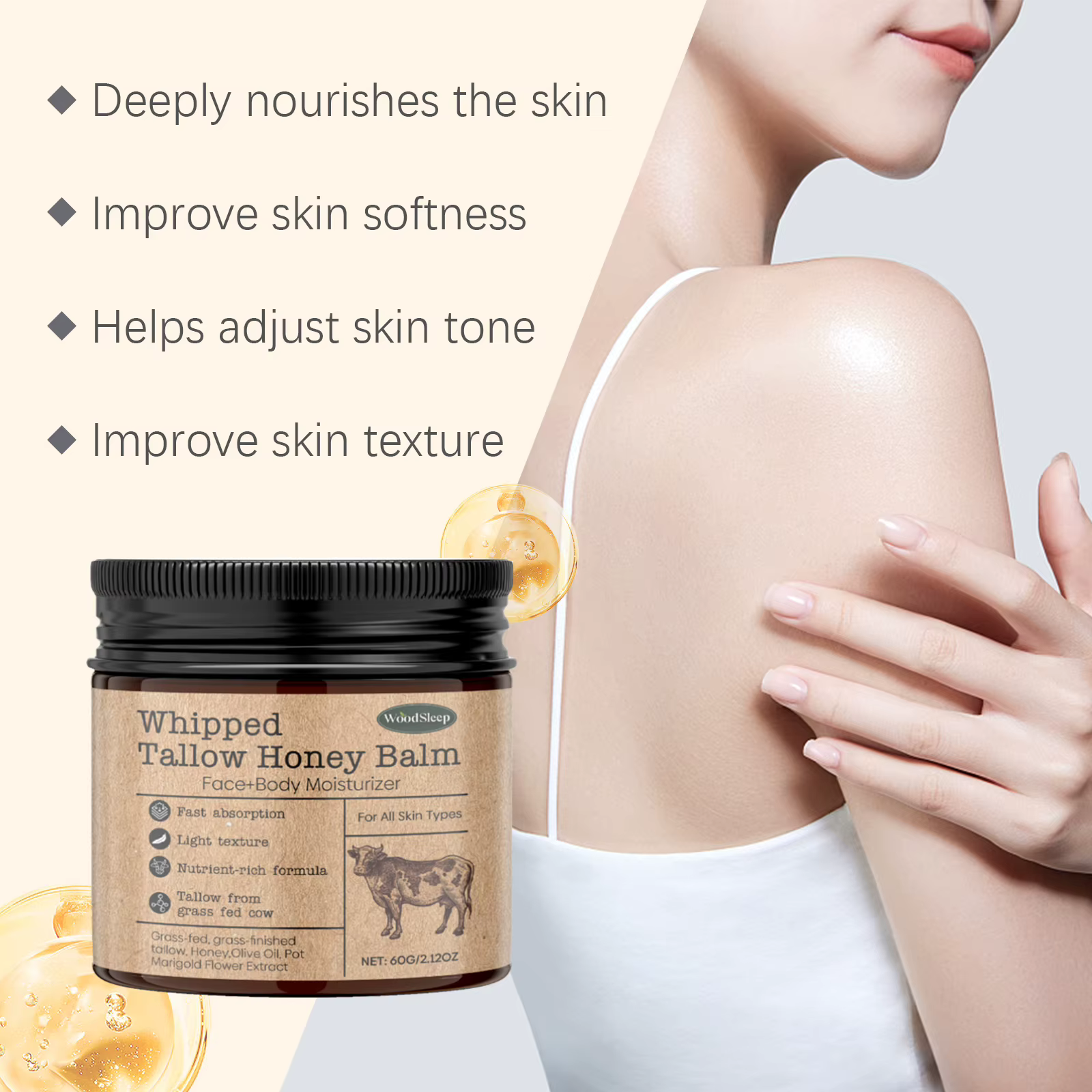Woodsleep – baume fouetté au miel Tallow