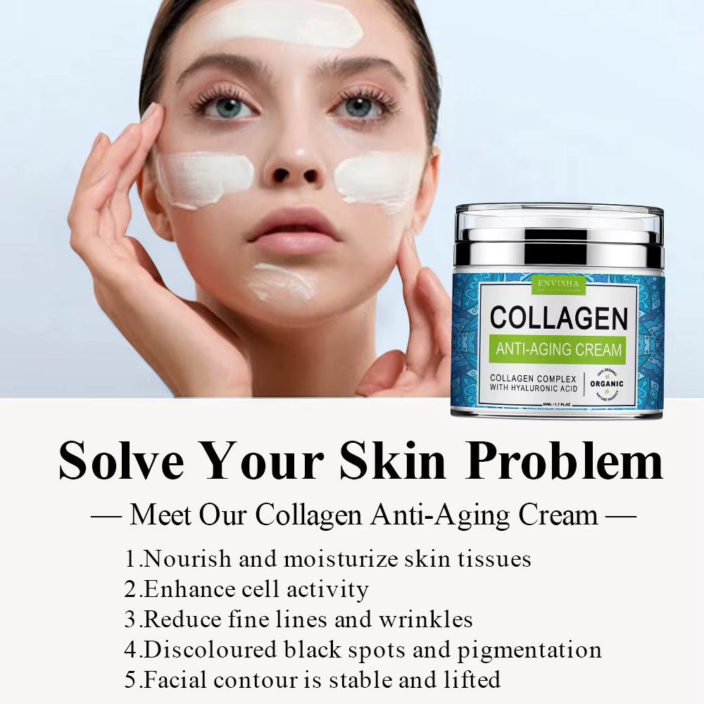 ENVISHA crème pour le visage collagène acide hyaluronique soin de la peau Anti-rides hydratant Anti-âge nuit rétrécissement Pores blanchissant lisse