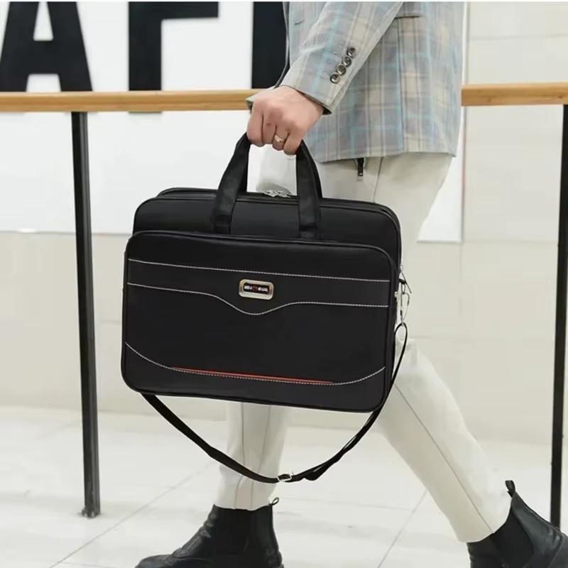 Porte-documents d'affaires de grande capacité pour hommes, sac à bandoulière Portable polyvalent, sac à main à poches multiples pour usage professionnel et décontracté