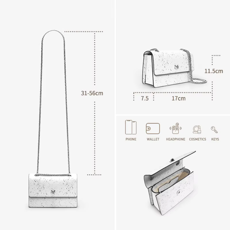 Sac bandoulière mini de luxe avec chaîne, petit sac carré pour femme, nouvelle mode 2026 - Bafelli