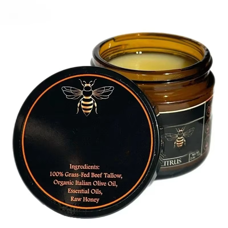 Crème hydratante au miel cru et au bœuf biologique nourri à l'herbe pour une peau douce et lisse