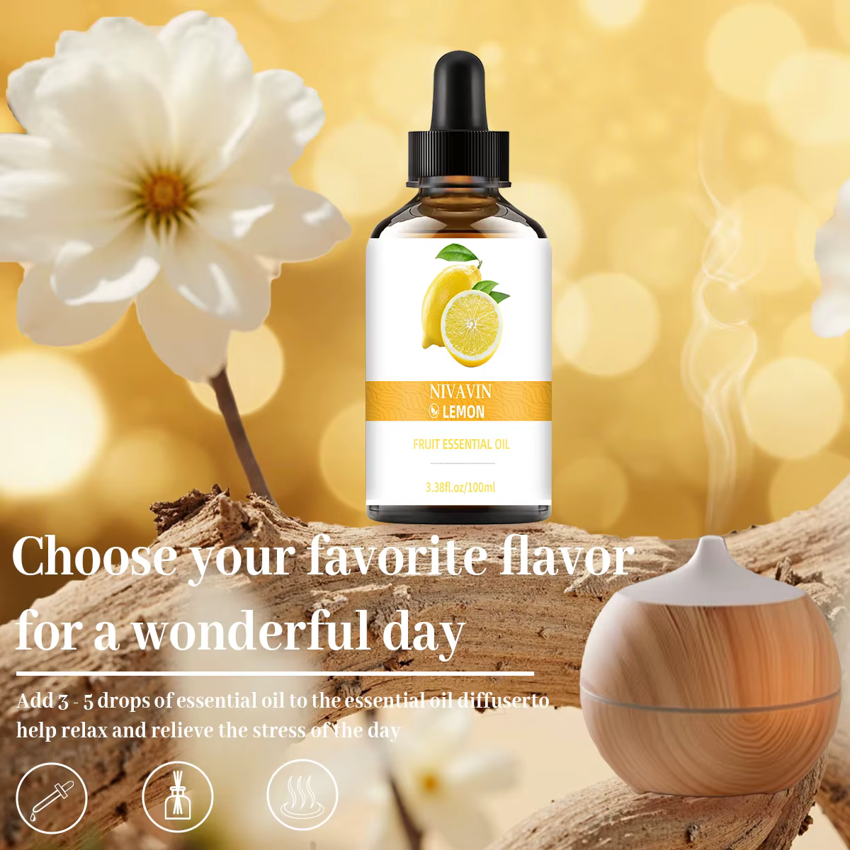 NIVAVIN Huile essentielle de citron 30ml/60ml/100ml