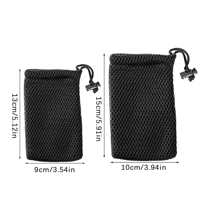 Pochette de rangement à cordon en maille de Nylon, 3 pièces, pochette de voyage et d'activités de plein air polyvalente pour produits numériques