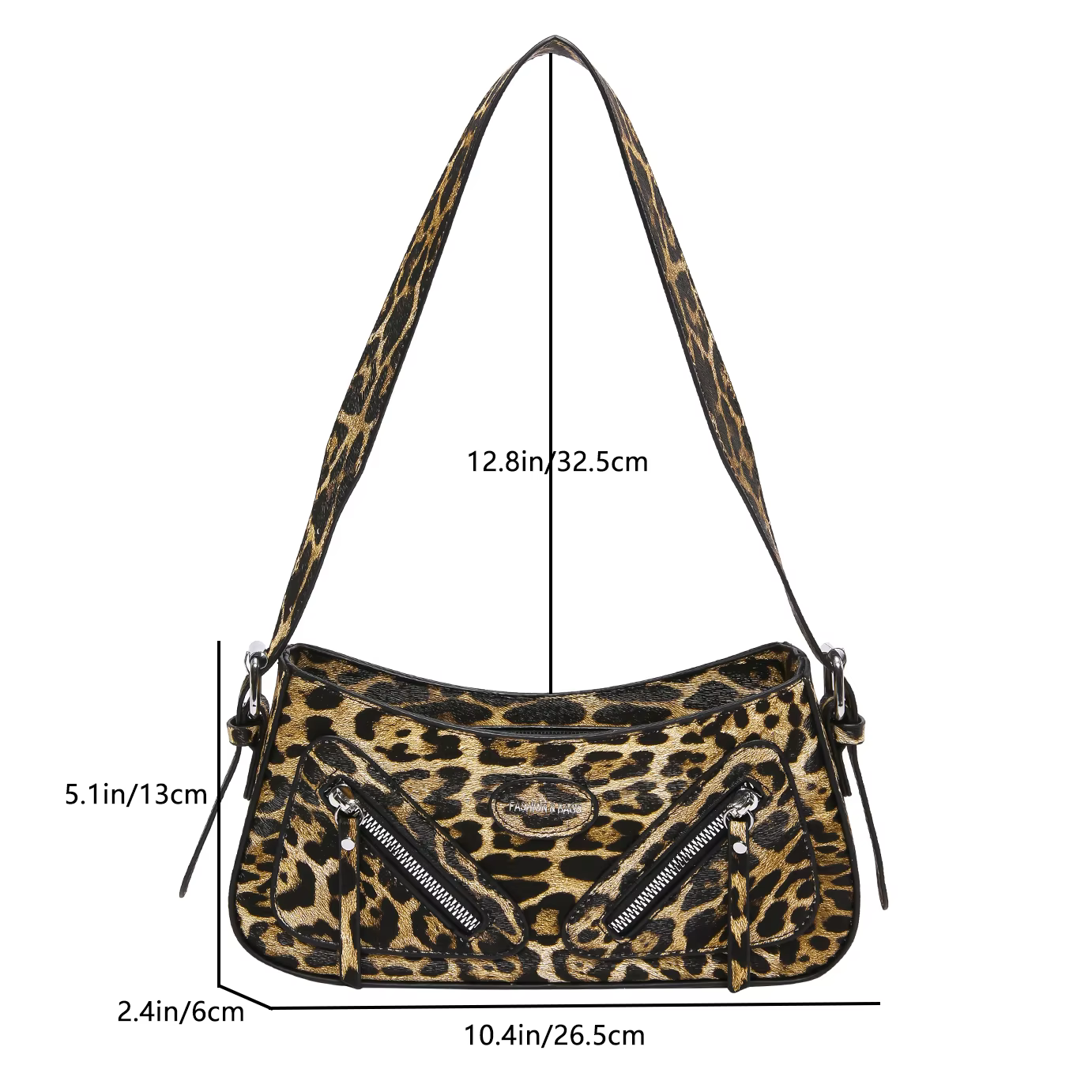 Sac à bandoulière demi-lune en cuir PU, sac à main de styliste de Style Punk, sac à aisselles rétro imprimé léopard, 2025