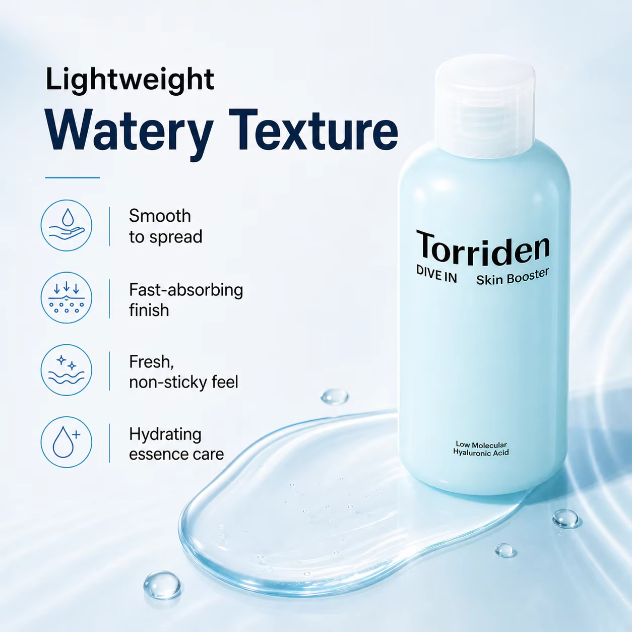 Torriden DIVE-IN Acide Hyaluronique à Faible Poids Moléculaire - Booster Cutané 200ml - Tonique Hydratant Visage