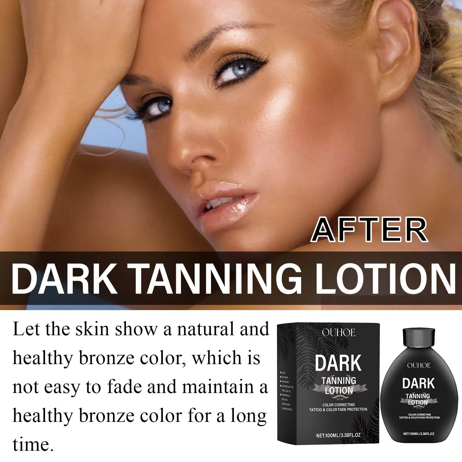Lotion autobronzante bronzante longue durée blé foncé bronzant sans soleil pour visage corps solarium hydratant nourrir