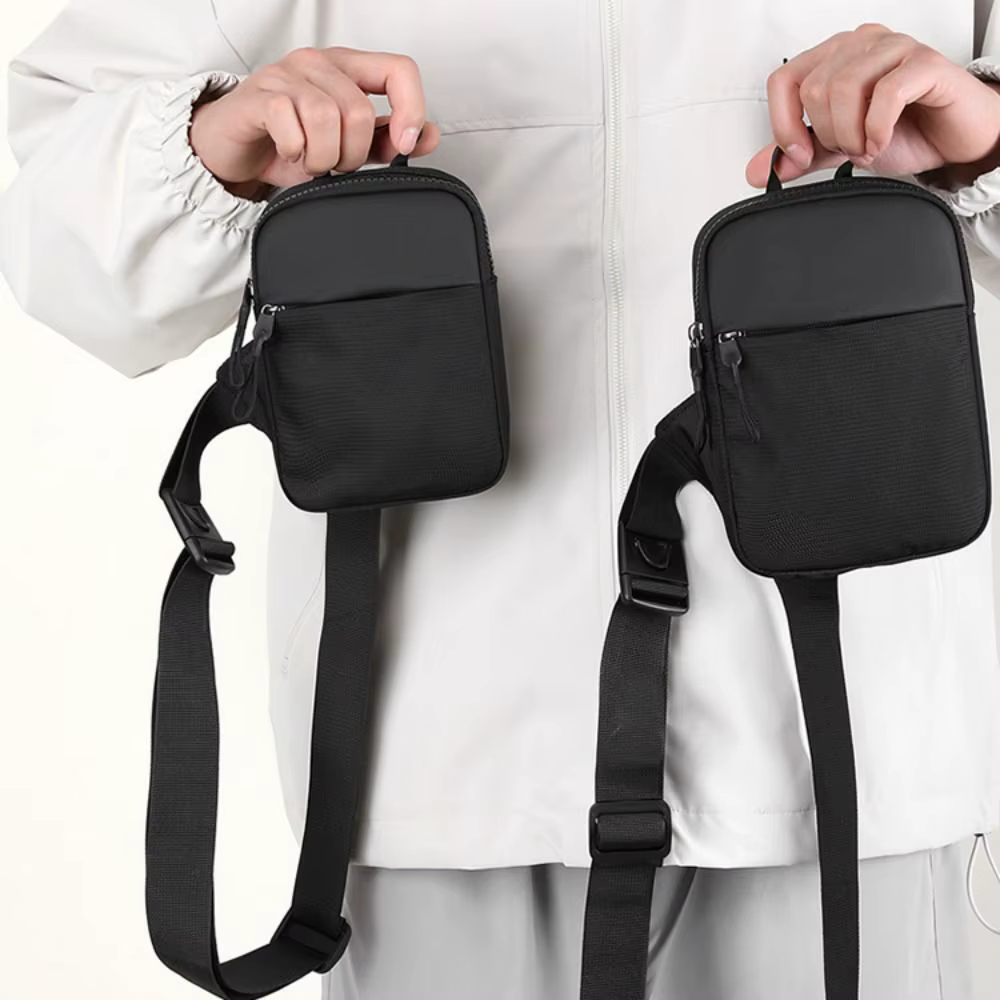 Sac de poitrine pour hommes, petits sacs à bandoulière en toile pour hommes, Mini écharpe en tissu, sac à main de Sport pour téléphone croisé