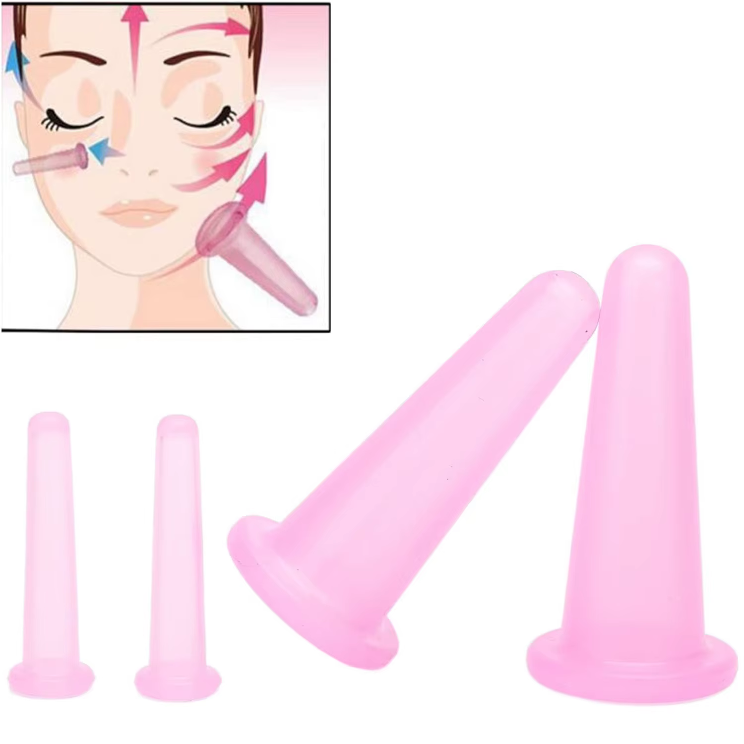 Ensemble de ventouses faciales en Silicone