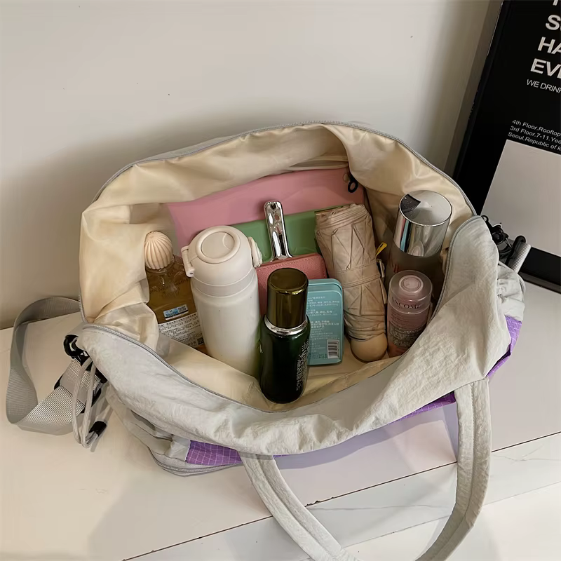 Sac fourre-tout en tissu grande capacité pour femme, peut être porté comme sac à bandoulière, sac à bandoulière ou sac à main, polyvalent pour les déplacements et les voyages, simple et polyvalent, di