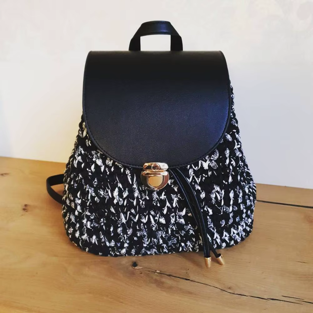 1 ensemble de sacs à main faits à la main pour femmes, sac de couture, housse en cuir avec trous, accessoires de bricolage pour sac à dos tricoté
