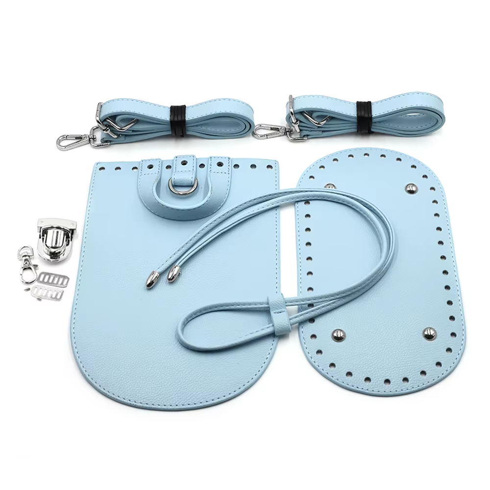 1 ensemble de sacs à main faits à la main pour femmes, sac de couture, housse en cuir avec trous, accessoires de bricolage pour sac à dos tricoté